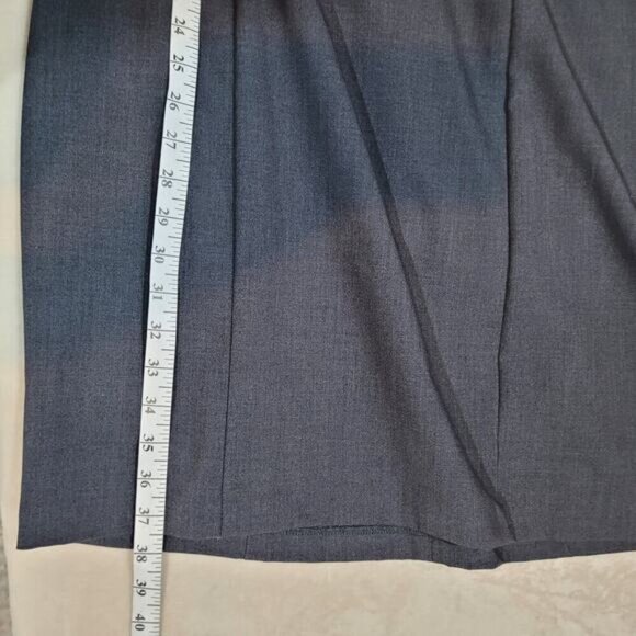 Marc New York by Andrew Marc Gray Pencil Dress, Red Striped Shoulders - Size 14 - Picture 10 of 10